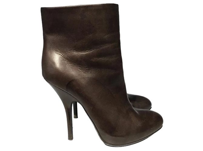 Botines LANVIN T.EU 37.5 Cuero Castaño - vista 9