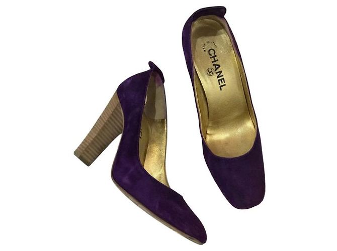 Tacchi CHANEL T.EU 38 Camoscio Porpora - vista 10