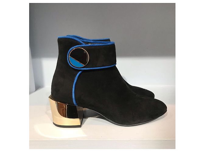 Stivaletti LANVIN T.EU 37.5 Camoscio Nero - vista 2