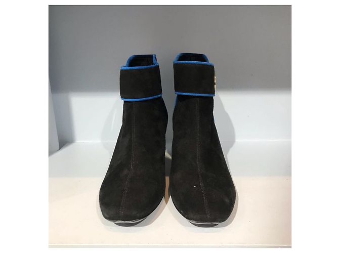 Stivaletti LANVIN T.EU 37.5 Camoscio Nero - vista 3