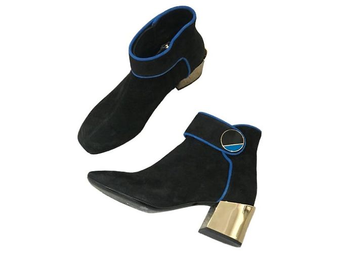 Stivaletti LANVIN T.EU 37.5 Camoscio Nero - vista 7