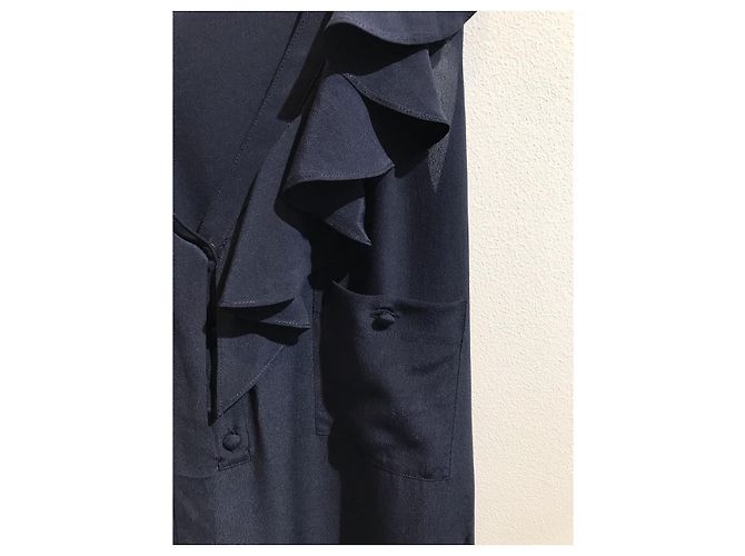 DEREK LAM Kleider T.FR 36 Seide Marineblau - Ansicht 2