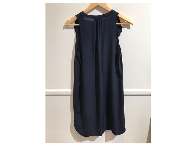 DEREK LAM Kleider T.FR 36 Seide Marineblau - Ansicht 3