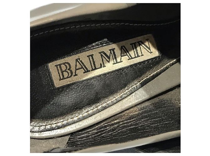 BALMAIN Absätze T.EU 40 Leder Grau - Ansicht 10