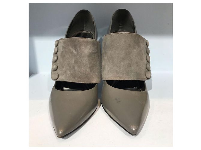 BALMAIN Absätze T.EU 40 Leder Grau - Ansicht 2