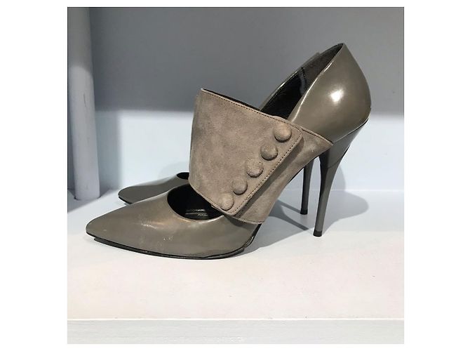 BALMAIN Absätze T.EU 40 Leder Grau - Ansicht 4