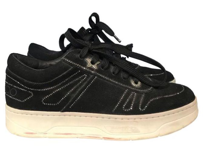 Sneakers JIMMY CHOO T.EU 37.5 Camoscio Nero - vista 11