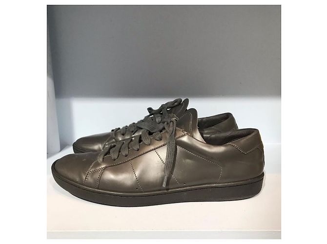 Sneakers SAINT LAURENT T.EU 43 Pelle Grigio - vista 3