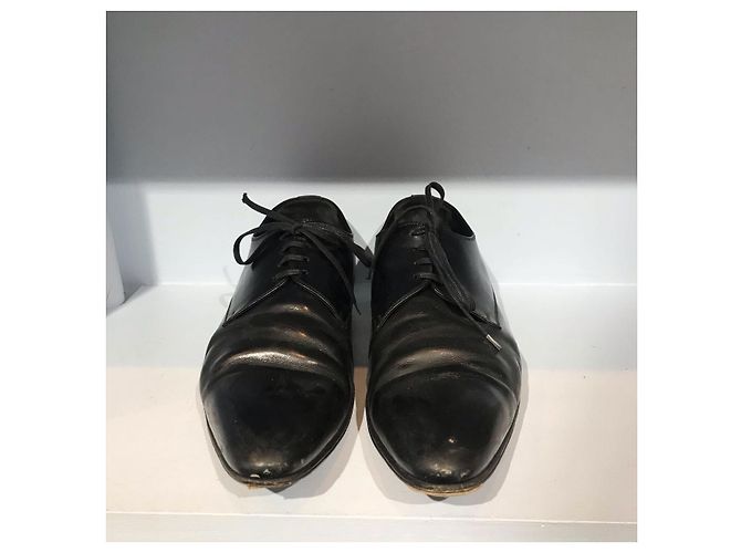 DIOR Lace ups T.EU 44 Leather Noir - vue 3