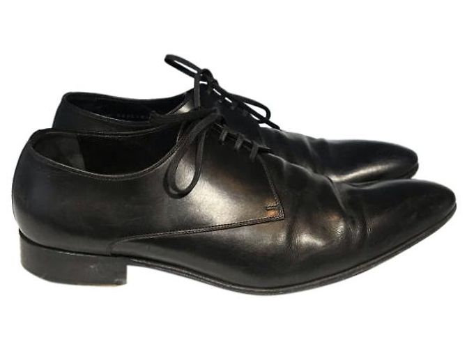 DIOR Lace ups T.EU 44 Leather Noir - vue 8