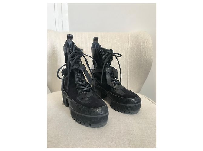Botines LOUIS VUITTON T.EU 36.5 Cuero Negro - vista 3