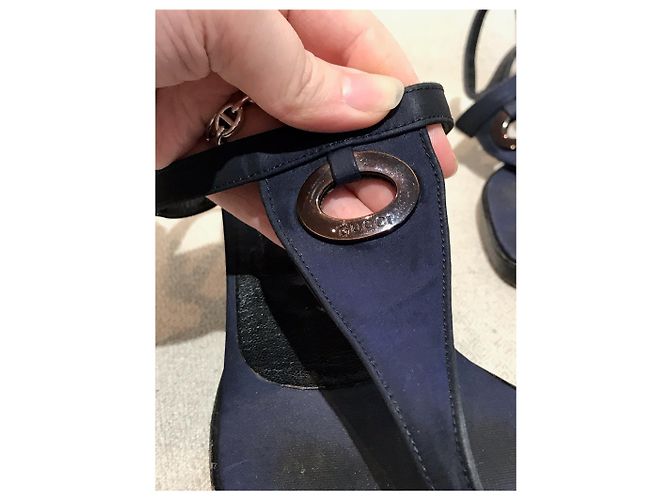 Sandali GUCCI T.EU 38.5 Tessuto Blu - vista 3