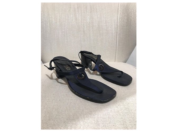 Sandali GUCCI T.EU 38.5 Tessuto Blu - vista 4