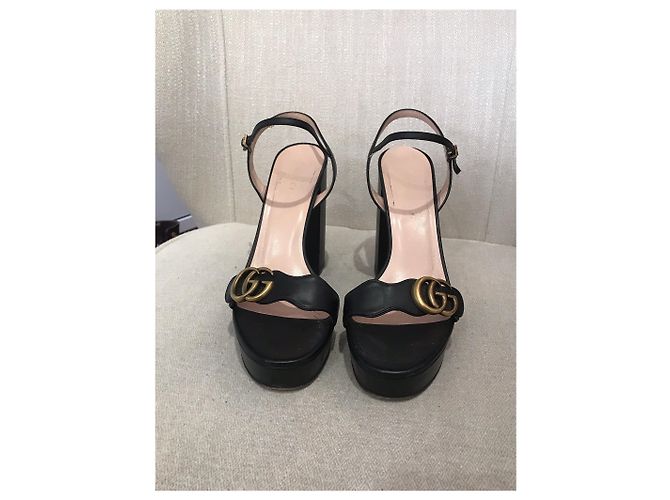 Marmont Sandali GUCCI T.EU 40.5 Pelle Nero - vista 2
