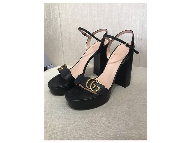 Marmont Sandali GUCCI T.EU 40.5 Pelle Nero - vista 3