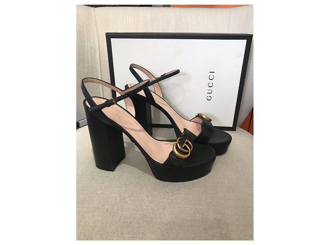 Marmont Sandali GUCCI T.EU 40.5 Pelle Nero - vista 8