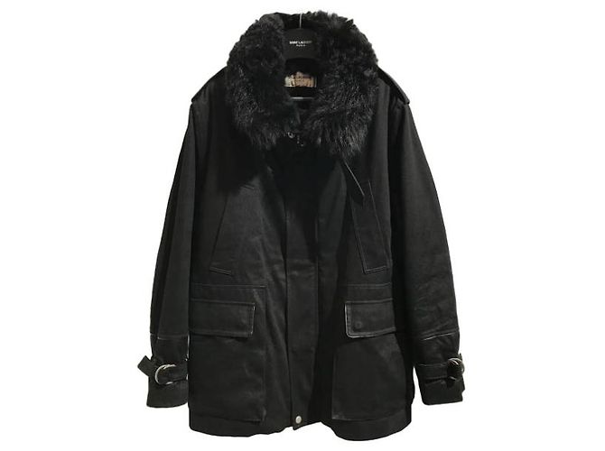 Abrigos SAINT LAURENT T.International M Algodón Negro - vista 8