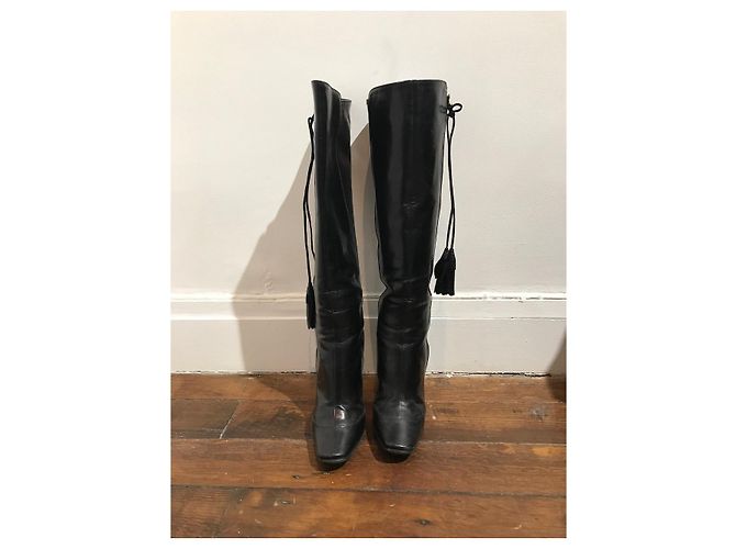 Botas LOUIS VUITTON T.EU 36.5 Cuero Negro - vista 2