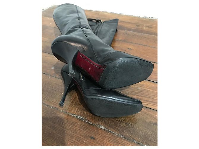 Botas LOUIS VUITTON T.EU 36.5 Cuero Negro - vista 5