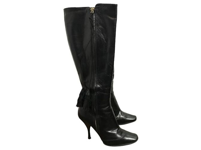 Botas LOUIS VUITTON T.EU 36.5 Cuero Negro - vista 7
