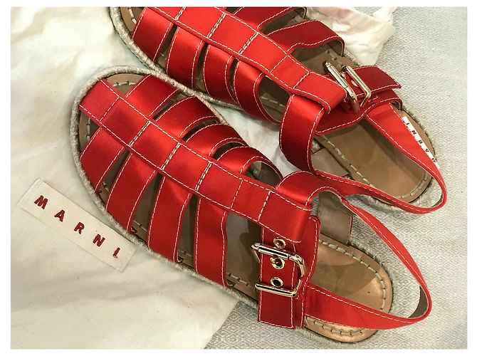Sandali MARNI T.EU 38 Tessuto Rosso - vista 10