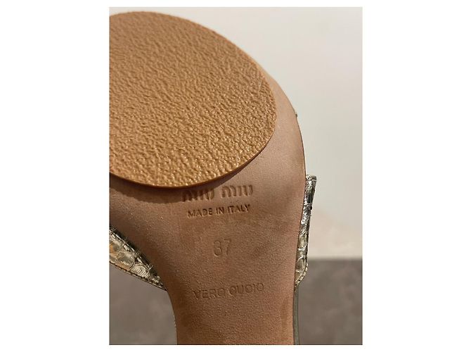 Sandali MIU MIU T.EU 37 Pelle D'oro - vista 9