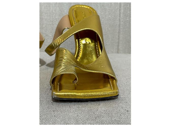 Sandali BOTTEGA VENETA T.EU 38 Pelle D'oro - vista 3
