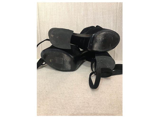 Sandali SAINT LAURENT T.EU 39.5 Camoscio Nero - vista 2
