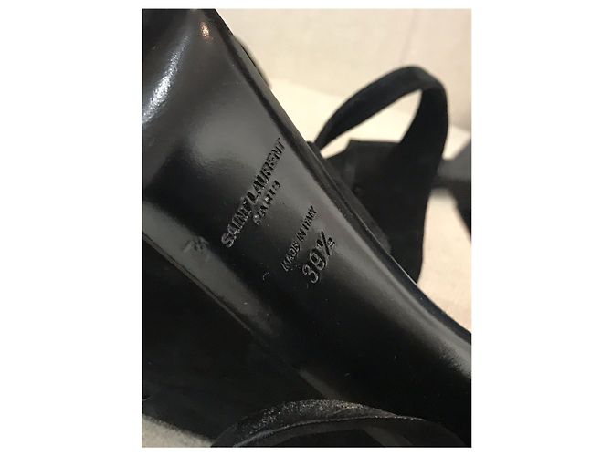 Sandali SAINT LAURENT T.EU 39.5 Camoscio Nero - vista 3