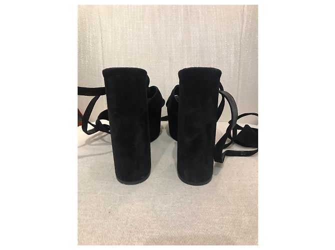 Sandali SAINT LAURENT T.EU 39.5 Camoscio Nero - vista 4