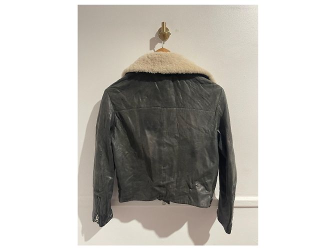 ACNE STUDIOS Jacke T.FR 38 Leder Schwarz - Ansicht 3