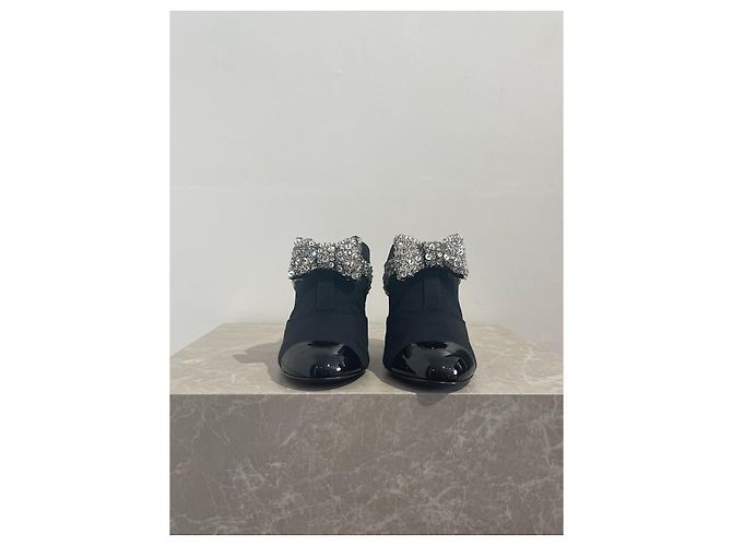 CHANEL Sandalen T.EU 38.5 Stoff Schwarz - Ansicht 2