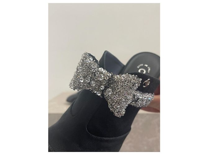 CHANEL Sandalen T.EU 38.5 Stoff Schwarz - Ansicht 5
