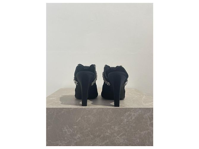 CHANEL Sandalen T.EU 38.5 Stoff Schwarz - Ansicht 6