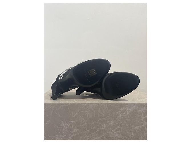 CHANEL Sandalen T.EU 38.5 Stoff Schwarz - Ansicht 7