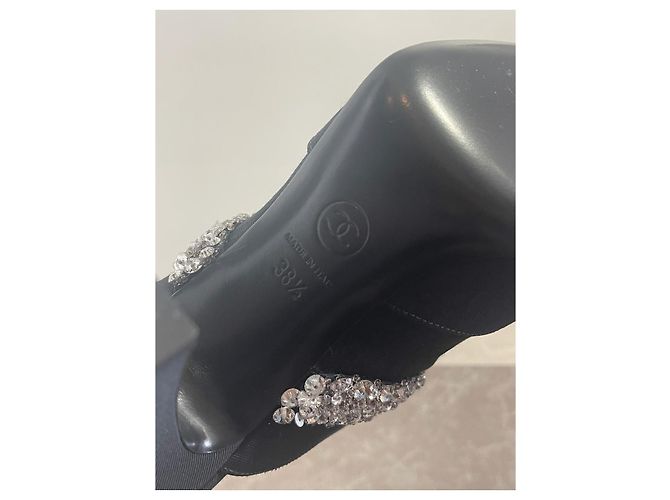 CHANEL Sandalen T.EU 38.5 Stoff Schwarz - Ansicht 9