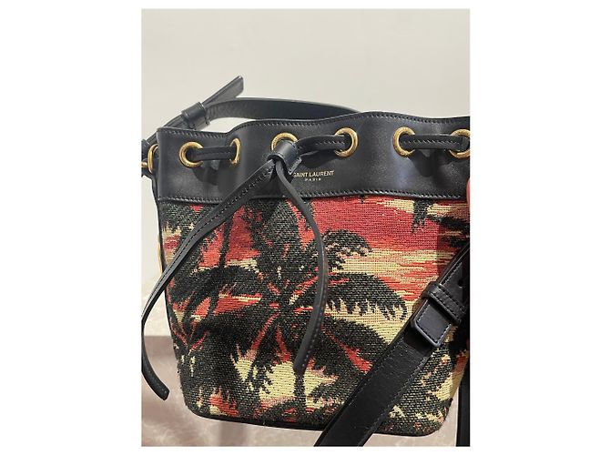 Emmanuelle Borse SAINT LAURENT T. Pelle Nero - vista 6