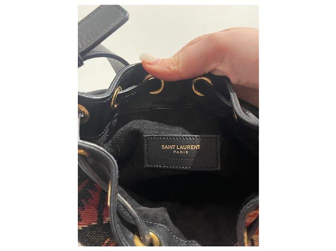 Emmanuelle Borse SAINT LAURENT T. Pelle Nero - vista 8