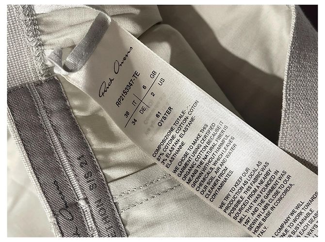 FALDAS RICK OWENS T.IT 38 Algodón Gris - vista 4