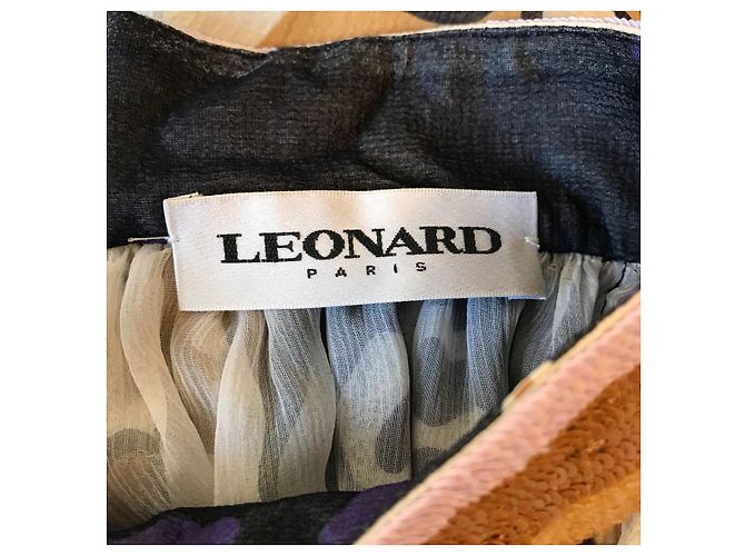 LEONARD Kleider T.FR 38 Seide Mehrfarben - Ansicht 5