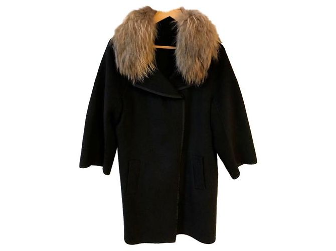 SAM RONE Abrigos T.International S Cashmere Negro - vista 6
