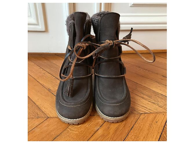 Chloé CHLOE Botines T.EU 37.5 Cuero Gris - vista 3