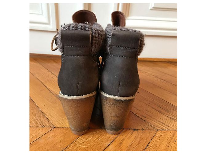 Chloé CHLOE Botines T.EU 37.5 Cuero Gris - vista 4