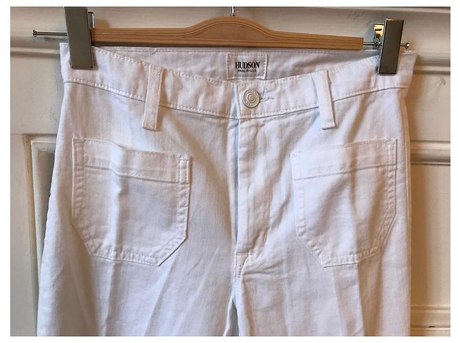 HUDSON Jeans T.FR 38 Cotone Bianco - vista 2