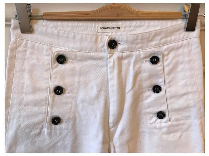 ISABEL MARANT ETOILE Jeans T.FR 36 Algodón Blanco - vista 2
