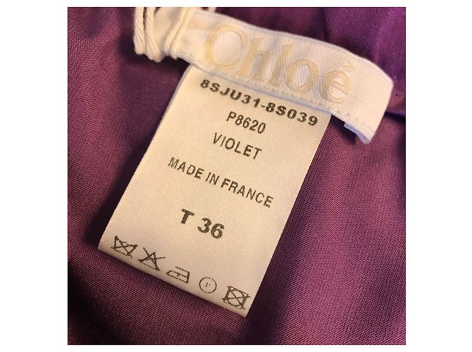 Chloé Faldas CHLOE T.International S Seda Púrpura - vista 3
