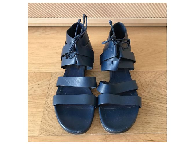 Hermès Sandali HERMES T.EU 40.5 Pelle Blu - vista 2