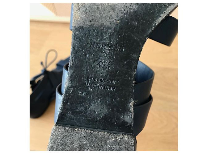 Hermès Sandali HERMES T.EU 40.5 Pelle Blu - vista 5