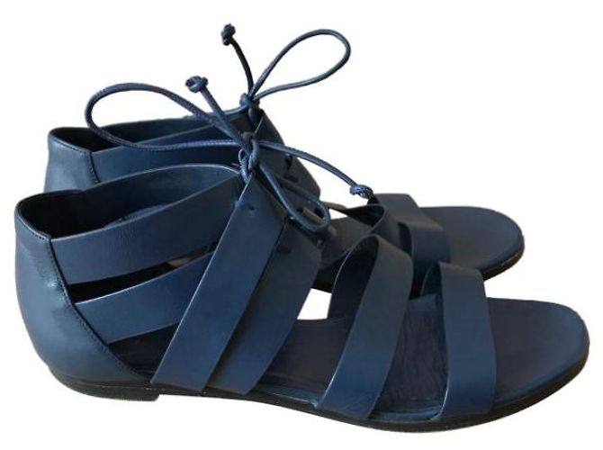 Hermès Sandali HERMES T.EU 40.5 Pelle Blu - vista 7
