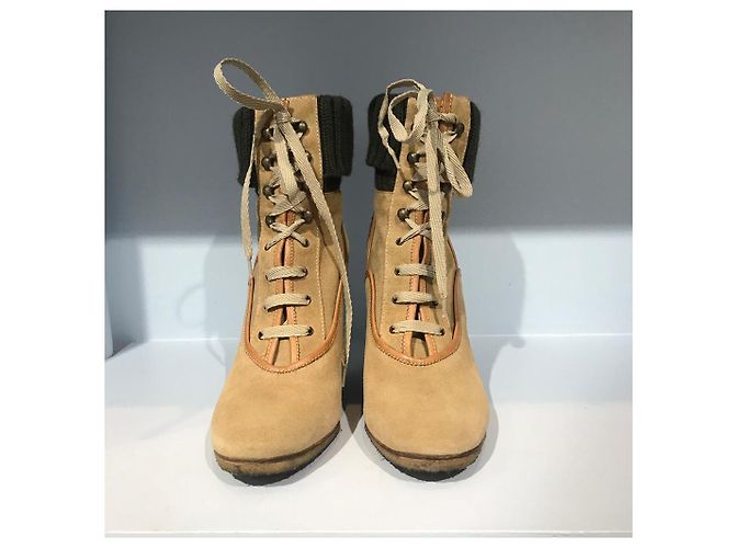 Chloé Stivaletti CHLOE T.EU 36.5 Camoscio Beige - vista 2